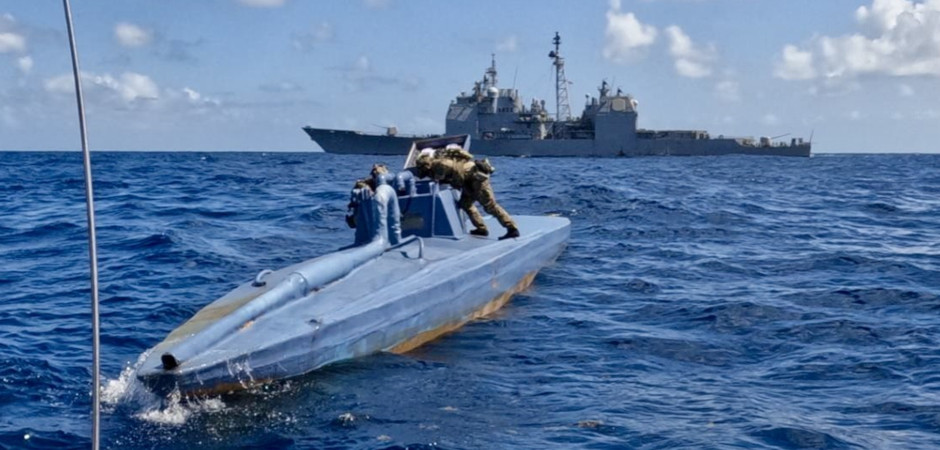 Narco submarine stopped